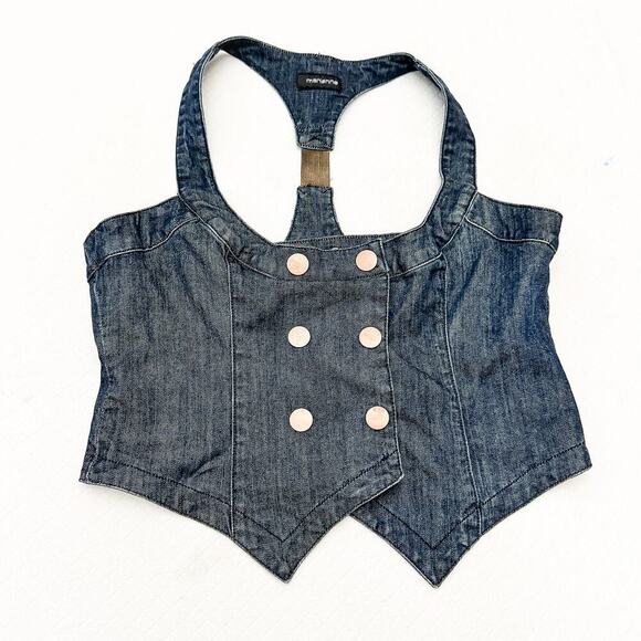 Marianne Dark Wash Denim Sleeveless Vest Jacket Size XL - Picture 4 of 4